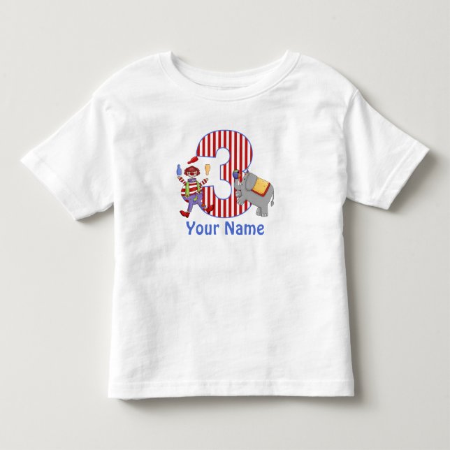 3rd Birthday Circus Personalized T-shirt (Front)