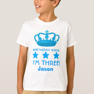 3rd Birthday Custom Name Crown and Stars V20E T-Shirt