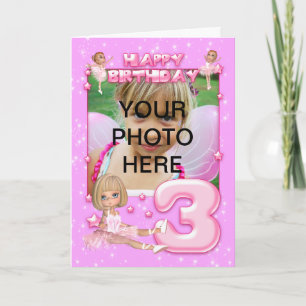 3rd birthday customizable photo birthday card