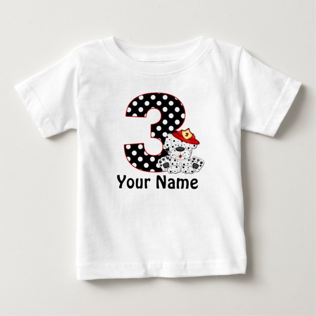 3rd Birthday Dalmatian Personalized T Shirt (Front)