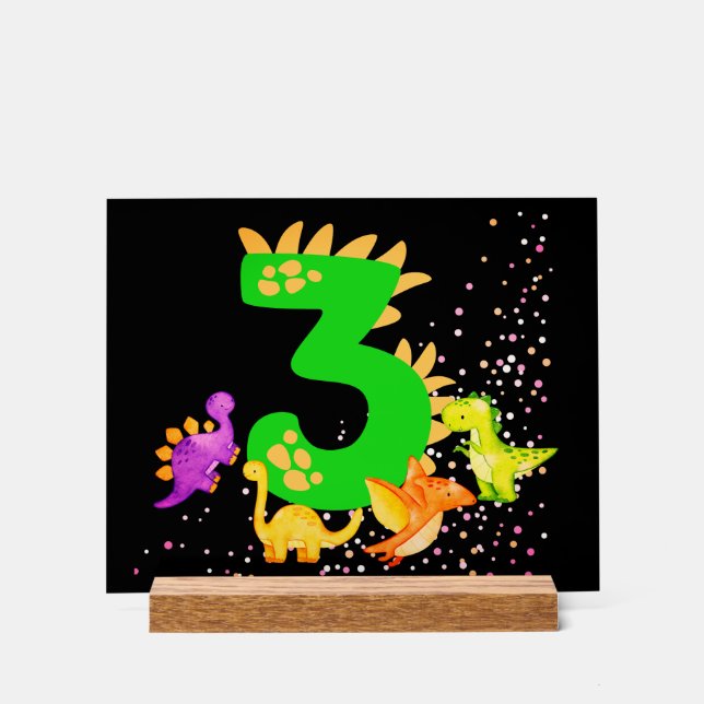 3rd Birthday. Dinosaur Design. My third birthday.  (Recto)