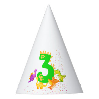 3rd Birthday. Dinosaur Design. My third birthday.  Party Hat