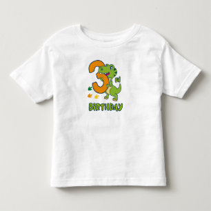 3rd birthday dinosaur toddler t-shirt