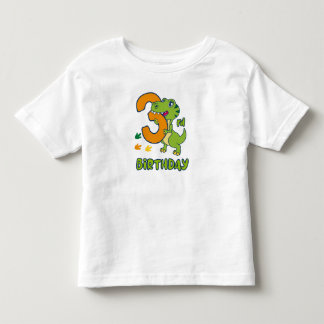 3rd birthday dinosaur toddler t-shirt