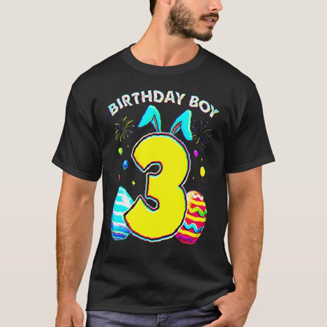 3rd Birthday Easter Bunny Ears 3 Years Old Birthda T-Shirt (Front)