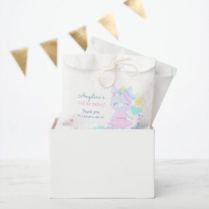 3rd Birthday Favour Bags with a cute unicorn.