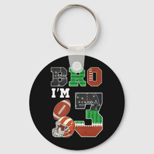 3rd Birthday Football Player Party Bro Im 3 Year O Keychain