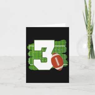 3rd Birthday Football Theme 3 Year Old Football Lo Card