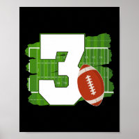 3rd Birthday Football Theme 3 Year Old Football Lo