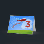 3rd Birthday, Grandson, Red Airplane Card<br><div class="desc">Zoom in for birthday greetings for your grandson on his 3rd birthday! He will love this special card that says grandson on the front.</div>