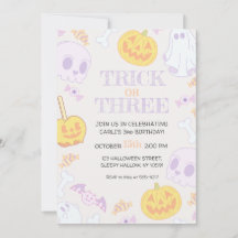 3rd Birthday Halloween Party Invitation