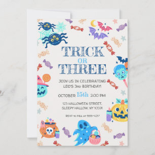 3rd Birthday Halloween Party Invitation