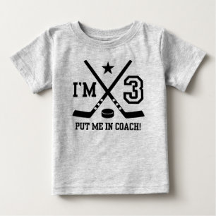 3rd Birthday Hockey Baby T-Shirt