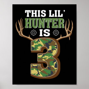 3rd Birthday Hunting Deer 3 Year Old Hunter 1 Poster