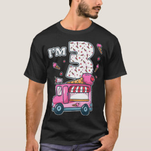 3rd Birthday Ice Cream Truck Crew I'm 3 Party Ice  T-Shirt