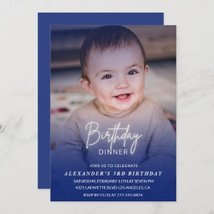 3rd birthday invitation Birthday Dinner Photo boy