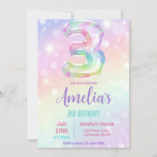 3rd Birthday Invitation Girl 3rd Birthday Party In