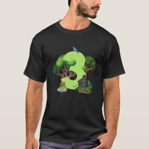 3Rd Birthday Jungle Animals Safari Rainforest 3 Ye T-Shirt