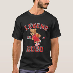 3Rd Birthday Kids 2020 Teddy Bear Legend Basketbal T-Shirt