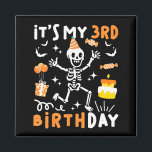 3rd birthday kids funny skeleton 3rd boo day magnet<br><div class="desc">3rd birthday kids funny skeleton 3rd boo day halloween boys</div>