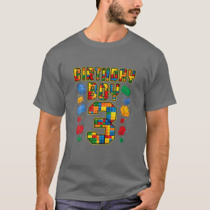 3Rd Birthday Master Builder 3 Years Old Block Buil T-Shirt