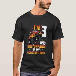 3rd Birthday Monster Truck Boys Party 3 Year Old K T-Shirt