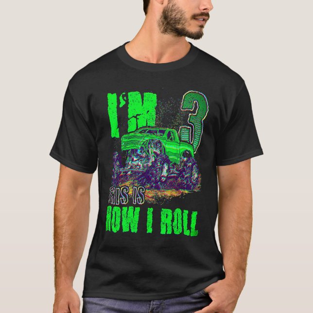 3rd Birthday Monster Truck For Boys & Girls 3 Year T-Shirt (Front)