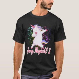 3Rd Birthday Outfit, Dabbing Unicorn Young Magical T-Shirt