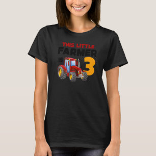 3rd Birthday Party 3 Year Old Farm Tractor For Far T-Shirt