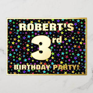 3rd Birthday Party — Fun, Colorful Stars Pattern