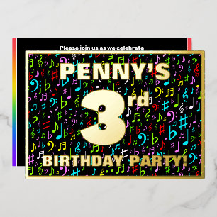 3rd Birthday Party — Fun, Colourful Music Symbols