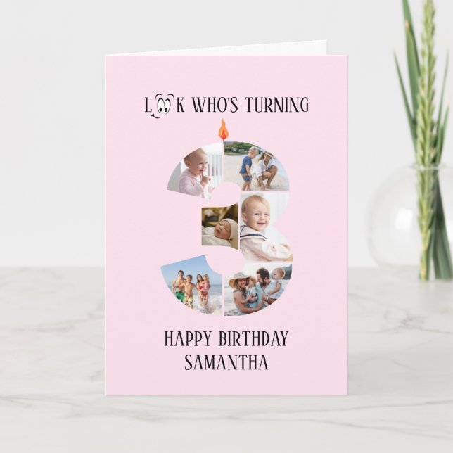 3rd Birthday Photo Card (Front)