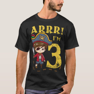 3Rd Birthday Pirate Pirates Birthday Party Three T-Shirt