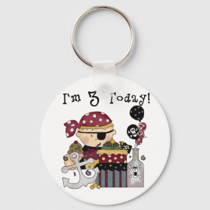 3rd Birthday Pirate Tshirts and Gifts Keychain