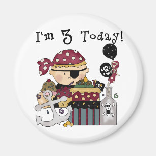 3rd Birthday Pirate Tshirts and Gifts Magnet