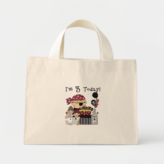 3rd Birthday Pirate Tshirts and Gifts Mini Tote Bag (Front)