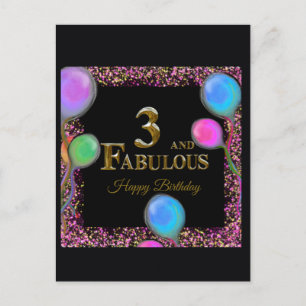 3rd Birthday  Postcard