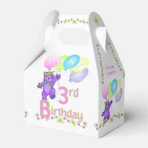 3rd Birthday Princess Bear Custom Favor Box