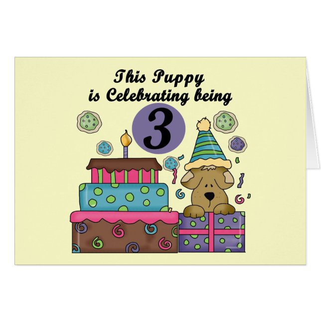 3rd Birthday Puppy T-shirts and Gifts (Front Horizontal)