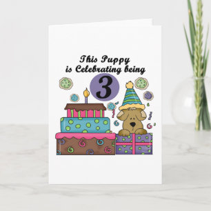 3rd Birthday Puppy T-shirts and Gifts Card