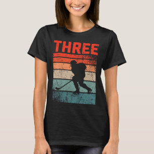 3rd Birthday Retro Ice Hockey 3 Years Old Boy Girl T-Shirt