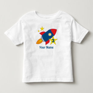 3rd Birthday Rocket Ship Personalized T-Shirt