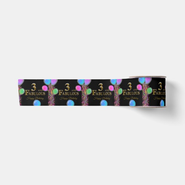 3rd Birthday  Satin Ribbon (Front)