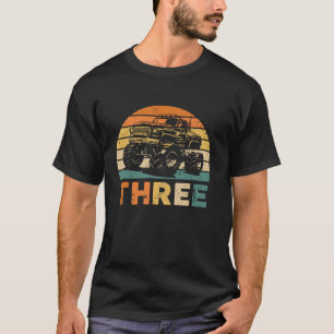 3rd Birthday Shirt Retro Monster Truck Boy Kids T