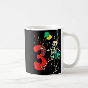 3rd Birthday Skeleton Halloween 3 Year Old Funny Coffee Mug