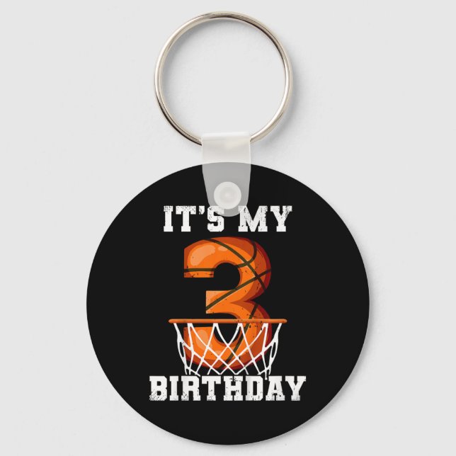 3rd Birthday Sketll  Keychain (Front)