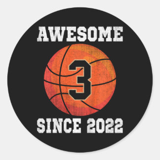 3rd Birthday Sketll Lover 3 Years Old Vintage Spor Classic Round Sticker