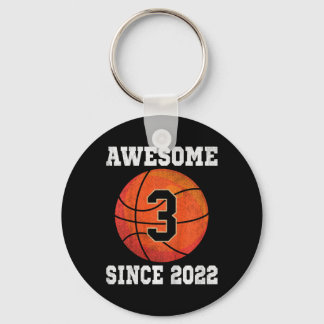 3rd Birthday Sketll Lover 3 Years Old Vintage Spor Keychain
