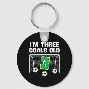 3rd Birthday Soccer Footll Player Boy 3 Years Old Keychain