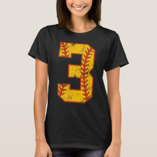 3rd Birthday Softball  Bdy Three 3 Year Old Girl T-Shirt